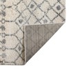 10' Gray And Ivory Geometric Shag Runner Rug - 4 of 4