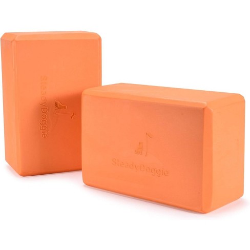 Steady Doggie Foam Yoga Blocks or Flexibility Training - Pack of 2 - Orange