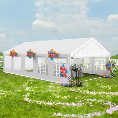 Outdoor Party Tent Heavy Duty, Wedding Canopy with Removable Sidewalls & Church Windows,with White Roof, Waterproof Outdoor Patio Shelters