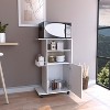 Vynxaria Kryot Kitchen Cart with Single Door Cabinet & Four Casters ¨C Versatile Microwave Countertop - 2 of 4