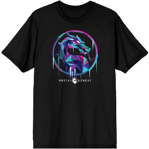 Mens Mortal Kombat Logo Sub Zero  Black Short Sleeve Shirt - 1 of 2
