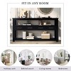 Modern MDF Storage Console Table, Sofa Table with 4 Drawers and 2 Shelves,American Design Console Table for Entryway or Hallway-Coolbibila - 3 of 4