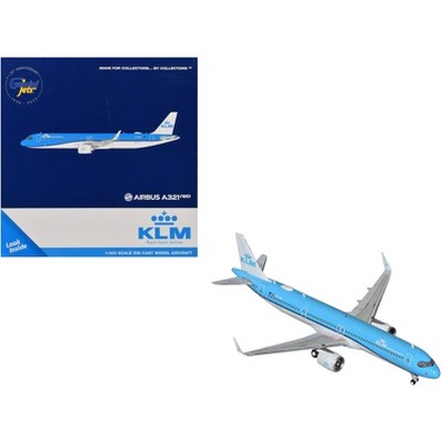 Airbus A321neo Commercial Aircraft "KLM Royal Dutch Airlines" (PH-AXA) Blue and White 1/400 Diecast Model Airplane by GeminiJets