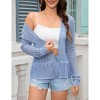 Women Hollow Out Cardigan Sweater Crochet Knit Shrugs Long Sleeves with Ruffled Hem - 4 of 4