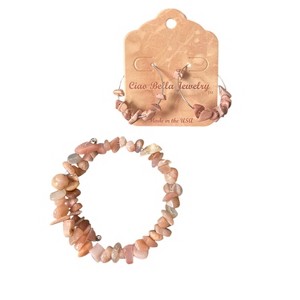 Michelle Marie Boutique's Sunstone Jewelry Set, Wrap Bracelet & Hoop Earrings - 1 of 3