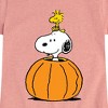 Girls' - Peanuts - Snoopy Woodstock Pumpkin Fitted Short Sleeve Graphic T-Shirt - 2 of 4