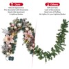 6FT Christmas Garland with Lights, Prelit Garland with Timer 20 LED Lights Pinecones Rose Gold Ball Ornaments for Mantle Fireplace,Battery Operated - 3 of 4