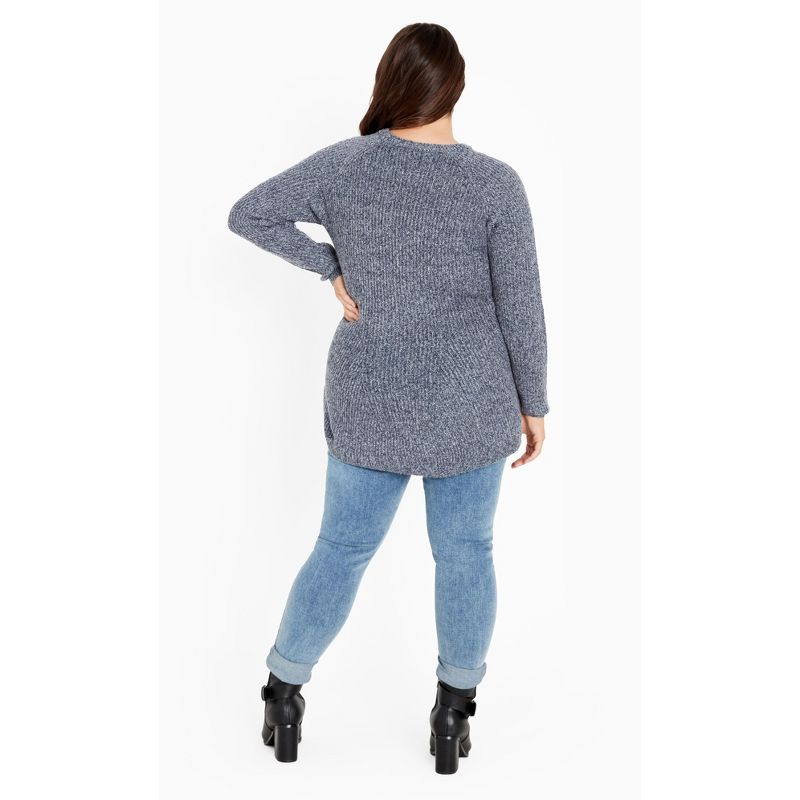 Women's Plus Size Tia Tunic Sweater - navy | AVENUE, 4 of 8