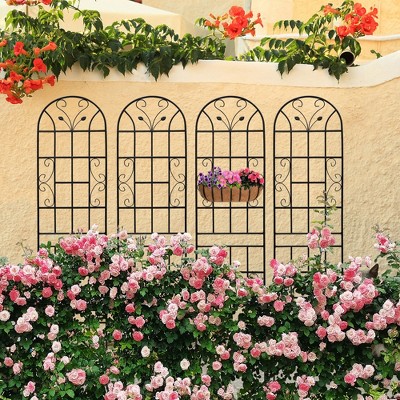 NicBex Garden Trellis for Potted Plants, Garden Bed with Trellis Rustproof Metal Trellis for Garden