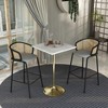LeisureMod Verve 27" Sqaure Bar Height Dining Table - Modern Resin Top with Brushed Gold Pedestal Base Counter Height Table for Kitchen, Home, and Pub - 3 of 4