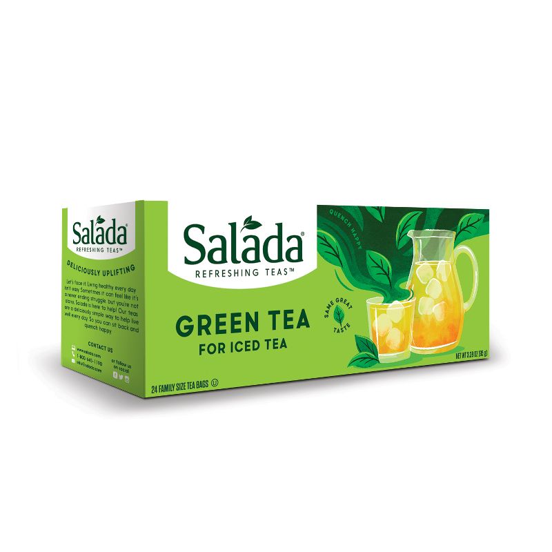 Salada Family Size Pure Green Tea for Iced Tea 24 Tea Bags Pack of 12 Refreshing Brewed Hot Served Cold Iced Tea, 5 of 6