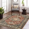 Lahome Persian Medallion Short Pile Velvet Rectangular Indoor Area Rug - 2 of 4