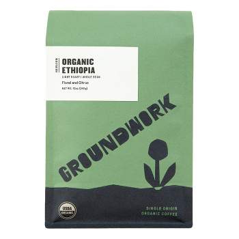 Groundwork Organic Ethiopia Whole Bean Light Roast Coffee - 12oz