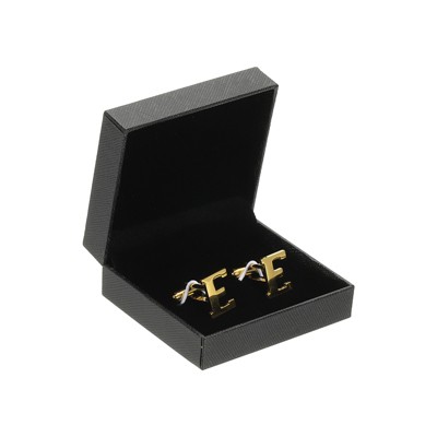 Unique Bargains Men Weddings Gift Classic Alphabet Cuff Links with Box 2 Pcs