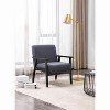 CAVINAS Linen Accent Chair with High Backrest and Solid Wood Arms,Cozy Upholstered Living Room Chairs,Reading Chairs for Living Room - 2 of 4