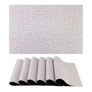 REGALWOVEN Kitchen Dining PU Heat Resistant Washable Wipeable Placemats 18 x 12 Inch 6 Pcs - 1 of 4