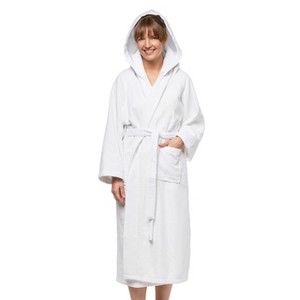 Ben Kaufman Hooded Velour Robes - Unisex Cotton Bathrobe for Men & Women, Luxury Hotel Spa Soft Plush & Lightweight - 1 of 4