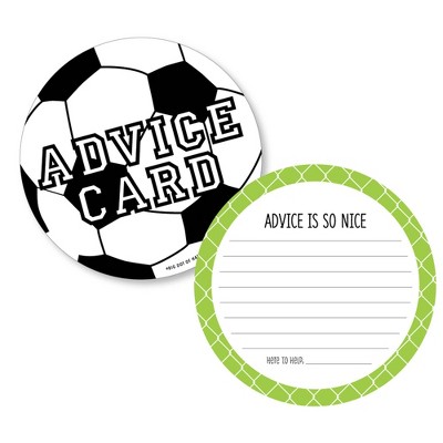 Big Dot of Happiness Goaaal - Soccer - Wish Card Baby Shower Activities - Shaped Advice Cards Game - Set of 20