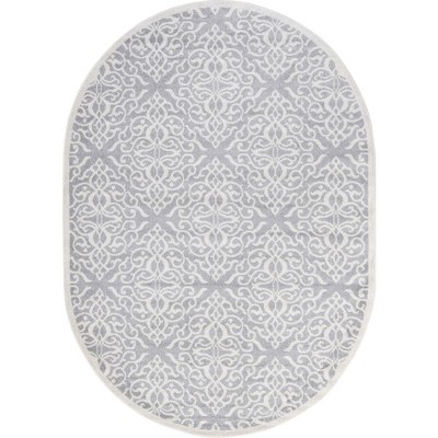 Nuloom Jaime Vintage Trellis Area Rug, Oval 6' 7" x 9', Gray