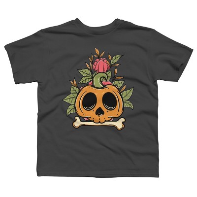 Boy's Design By Humans Halloween with Rose Illustration By rukurustudio T-Shirt