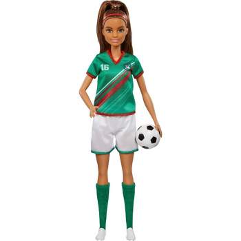 Barbie Soccer Doll - Green #16 Uniform