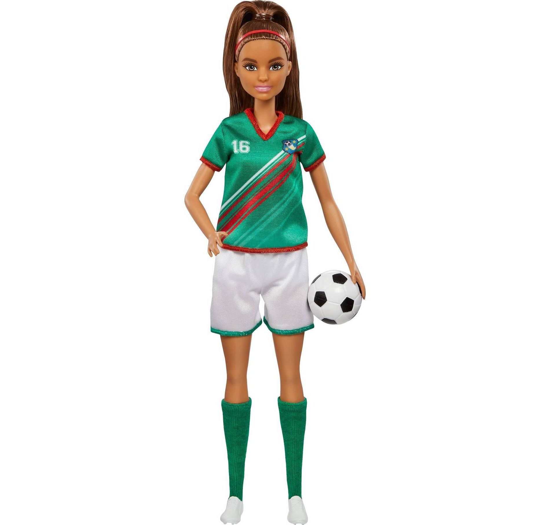 Barbie Soccer Doll - Green #16 Uniform