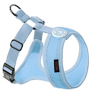 Gooby Freedom Harness II, Choke Free Mesh Harness for Small Dogs with Microsuede Straps, Sky Blue, Small - 1 of 1