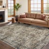 Machine Washable Vintage Floral Printed Area Rug Non Slip Traditional Distressed Floor Cover Soft Low Pile Indoor Mat for Kitchen Laundry Bedroom - 2 of 4