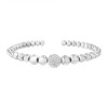Haus of Brilliance Silver 1/6 Cttw Diamond Rondelle Graduated Ball Bead Cuff Bangle Bracelet - 3 of 4