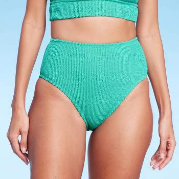 Women's Full Coverage Pucker Textured High Waist Bikini Bottom - Kona Sol™