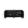 Kitchen Cabinet with 4 Carved Flower Doors, Decorative Sideboard Buffet Storage Cabinet for Dining Room, Living Room - Panipeachy - 4 of 4