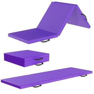 Gulches Tri-Fold Folding Exercise Mat with Carrying Handle for Mixed Martial Arts, Gymnastics and Home Gym Protecting Floor, 2 Inch Thick. - 1 of 4