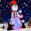 SEVOBAL Inflatable Holiday Decorations Christmas Inflatable Snowman with Penguins Festive Outdoor Decor for Holiday Cheer, White, 55"*27.5"*70.75" - 2 of 4