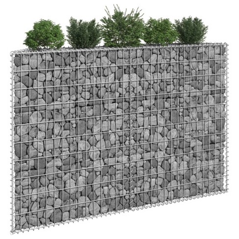 VidaXL Trapezium Gabion Raised Bed Galvanized Steel 59.1 inches x7.9 inches x39.4 inches - image 1 of 4