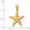 Black Bow Jewelry 14k Yellow Gold 20mm Textured Starfish Pendant - 4 of 4