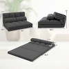 Costway Floor Sofa Bed with 2 Pillows 6 Positions Adjustable Backrest Velvet Cover Dark Grey/Light Grey - image 3 of 4