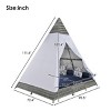 Outdoor Garden Sunbed,Patio Canopy Daybed with Cushions and Pillows,Wicker Backyard Pyramid Daybed with Tent and Removable Curtain-Coolbibila - 4 of 4