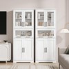 67" Freestanding Storage Cabinet - Glass Door Pantry with Adjustable Shelves for Kitchen/Laundry Room/Home Office - 3 of 4
