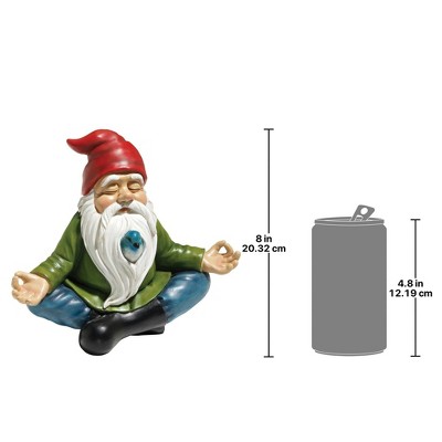 Whimsical Zen Garden Gnome Statue with Bird