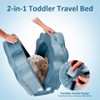 Portable Toddler Travel Bed, Toddler Floor Bed Sleeping Travel Cot with Washable Cover, Foldable Toddler Camping Bed Baby Nest Lounger - 3 of 4