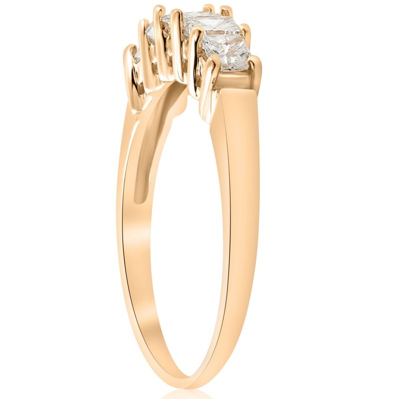 Pompeii3 1ct Princess Cut Diamond Anniversary 14K Gold Ring, 3 of 6