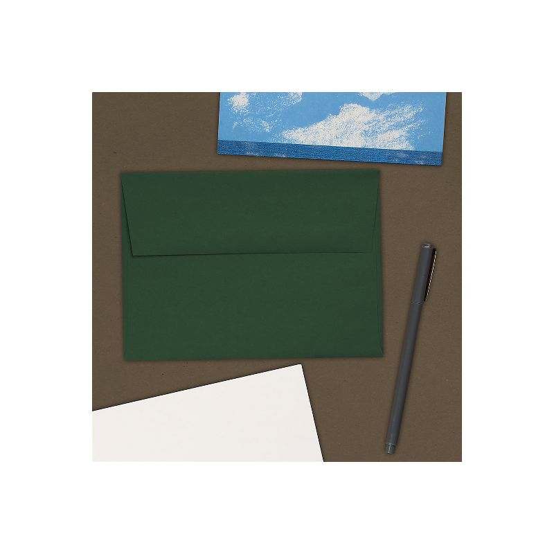 JAM Paper A7 Invitation Envelopes 5.25 x 7.25 Dark Green 263917095, 4 of 5