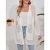 Coolmee Crochet Cardigan for Women Sleeve Open Front Lightweight Lace Boho Cover Up With Pocket - 4 of 4