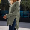 Amaryllis Women's Oversized Leopard Print Pullover Crew Neck Long Sleeve High-Low Hem Tunic Top - 3 of 4