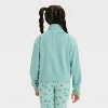 Girls' French Terry Quarter Zip Pullover Sweatshirt - Cat & Jack™ - 2 of 3