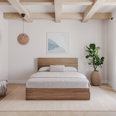 Walnut Queen Size Plank Effect Wood Headboard