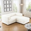 DOMETOUR White Chenille 2-Seater Sofa with Ottoman Storage, Cylindrical Backrest & Armrests, Modern Loveseat with Hidden Storage - 3 of 4