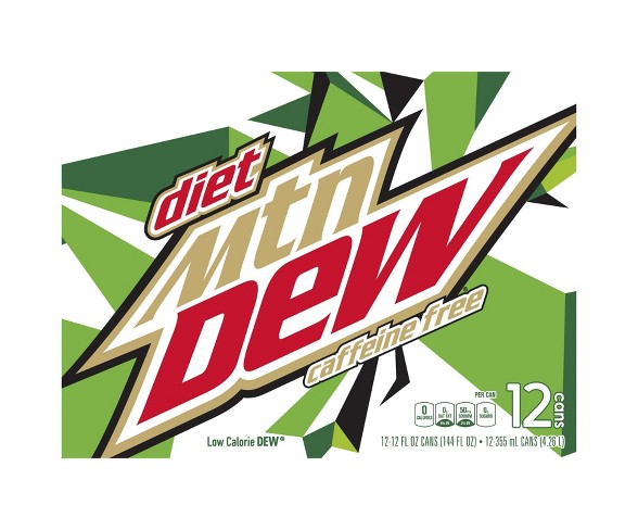 Diet Mountain Dew Caffeine Free Citrus Soda - 12pk/12 fl oz Cans