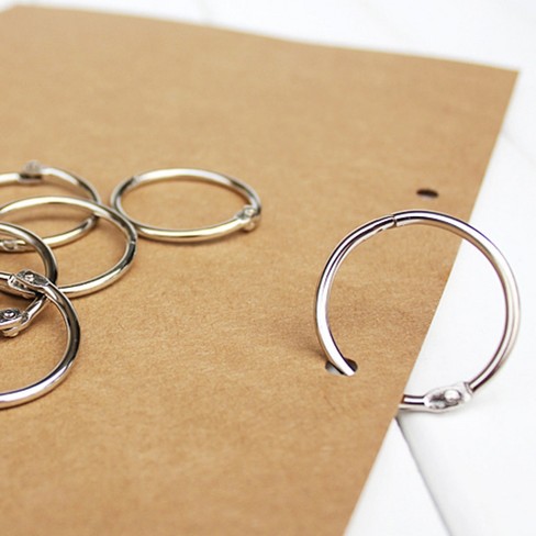 Uxcell 1 Dia 3 Circle Detachable Metal Binder Rings Loose Leaf Rings Gold  Tone 4 Pack