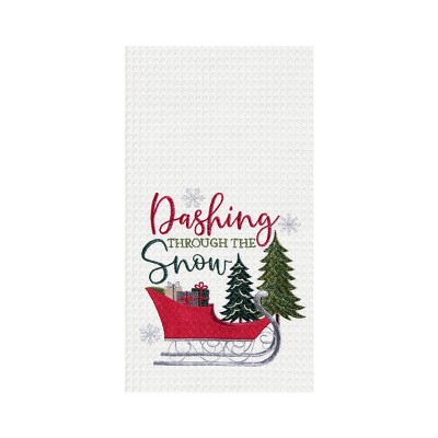 C&f Home 27 X 18 Frosty Deer White Deer Wearing Red & Black Plaid Scarf  Christmas Holiday Embellished Flour Sack Kitchen Dish Towel : Target